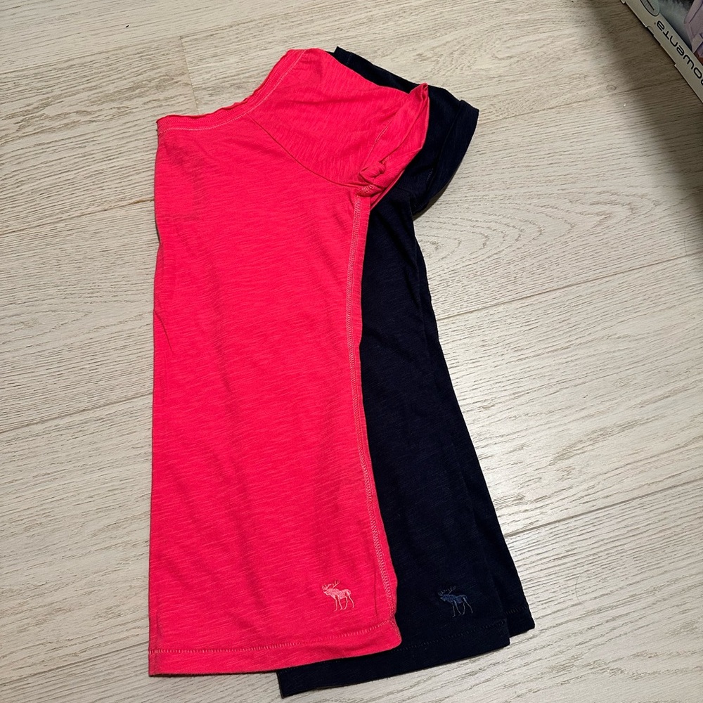 Abercrombie & Fitch Bright Pink and Dark Blue Tops